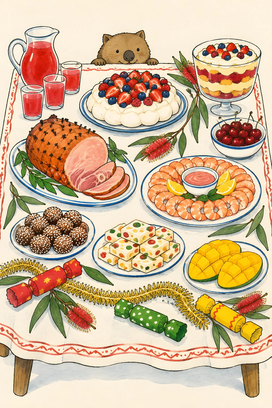 Aussie Christmas Table greeting card