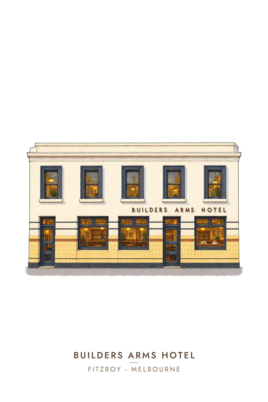 Builders Arms Hotel, Gertrude Street greeting card