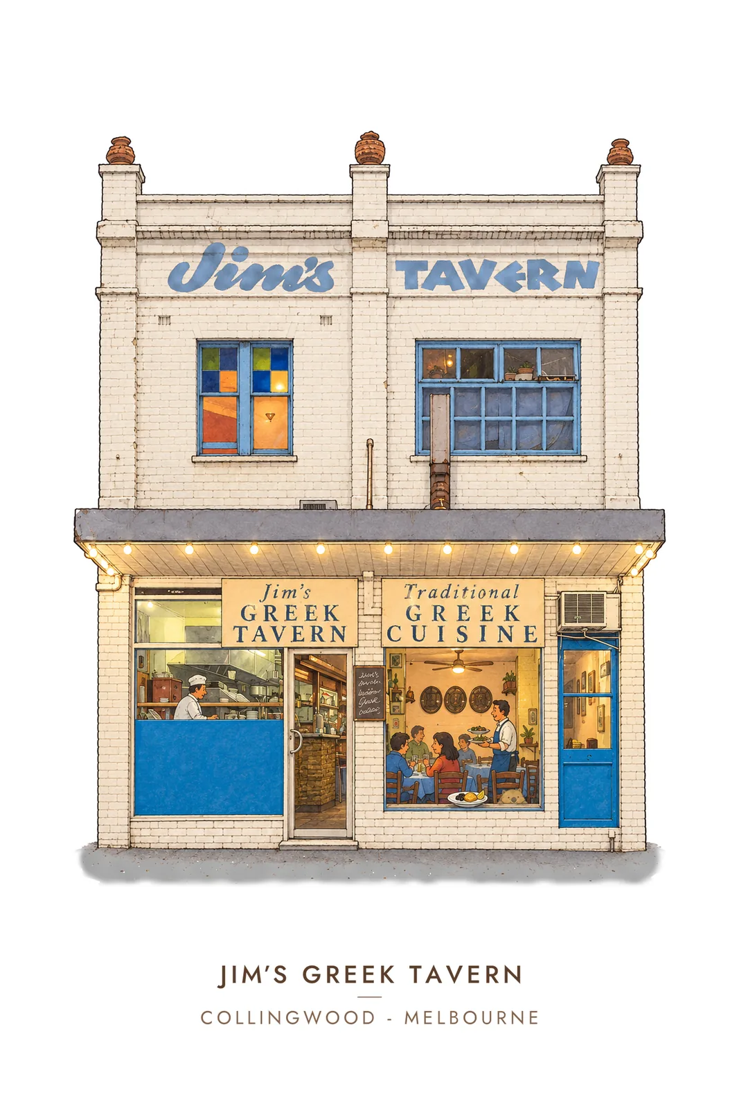 Jim's Greek Tavern, Collingwood greeting card
