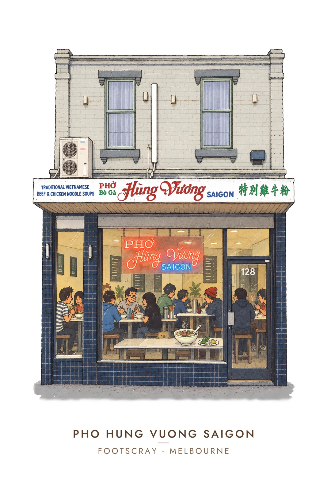 Pho Hung Vuong Saigon, Footscray greeting card