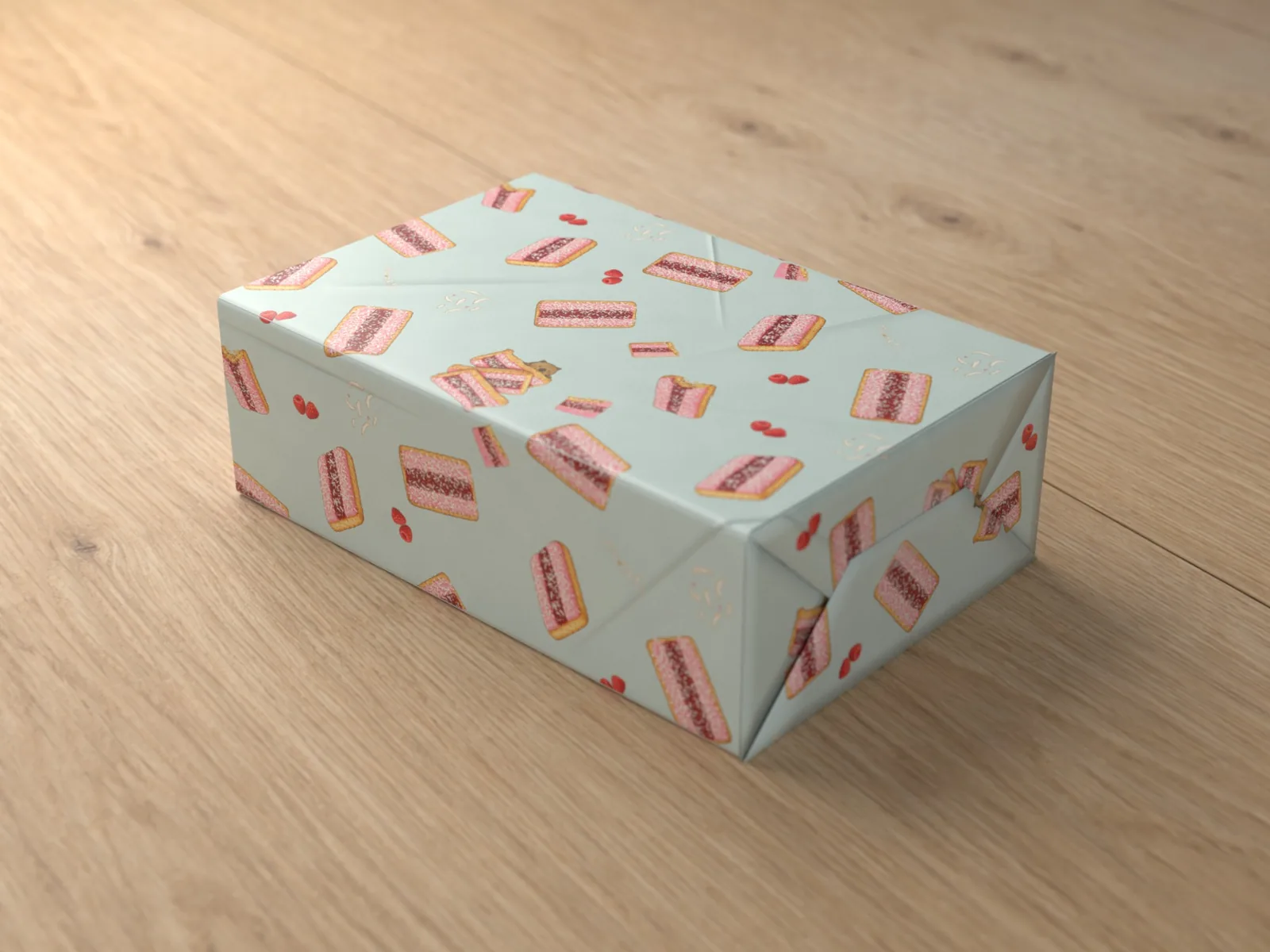 Pink Iced Biscuit Wrap gift wrap