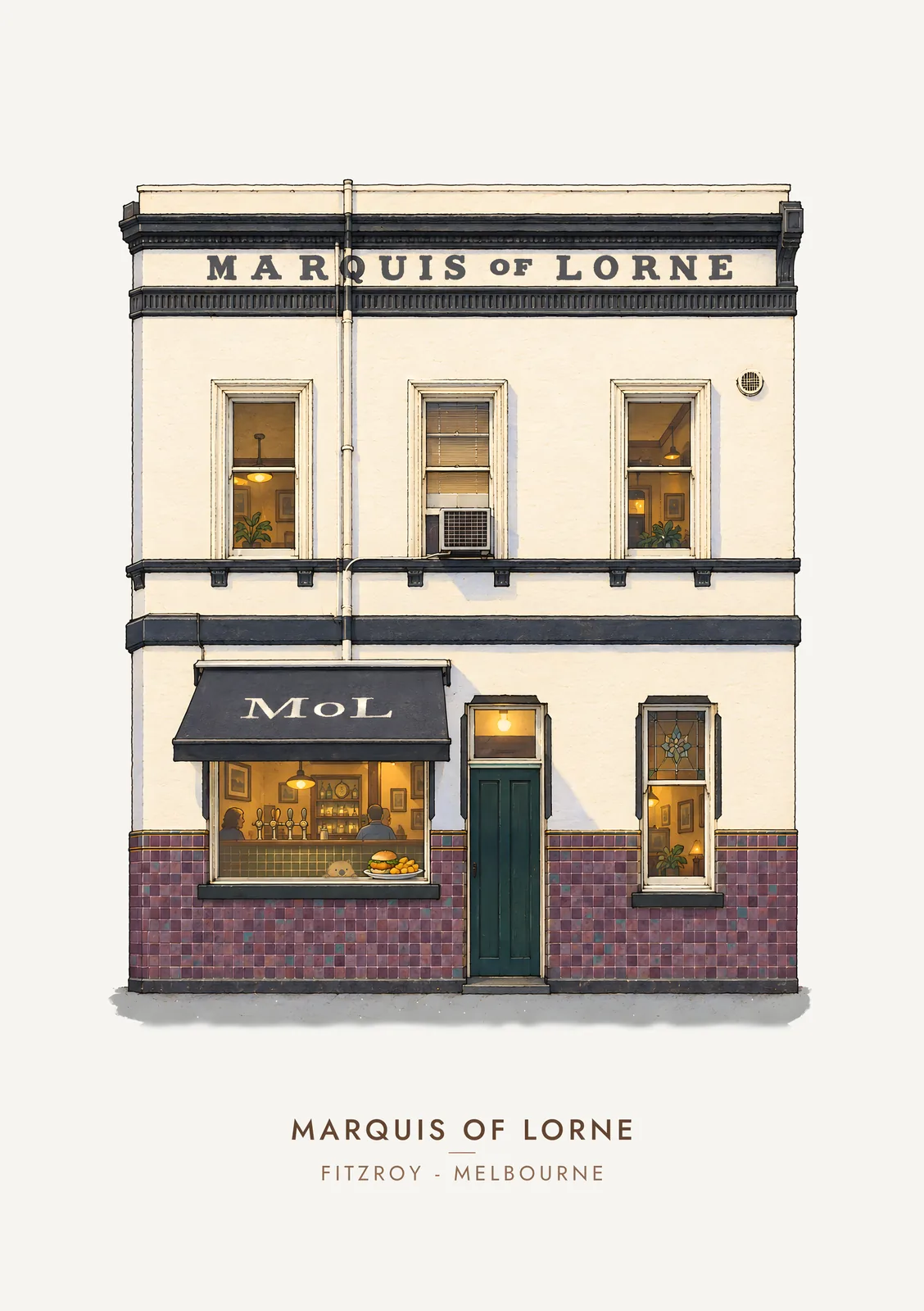Marquis of Lorne, Fitzroy – Moosh's Melbourne Art Print poster